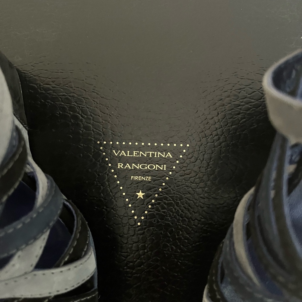 Brand new. Only worn once. Clean. Runway designer. Valentina Rangoni. Wedge heel